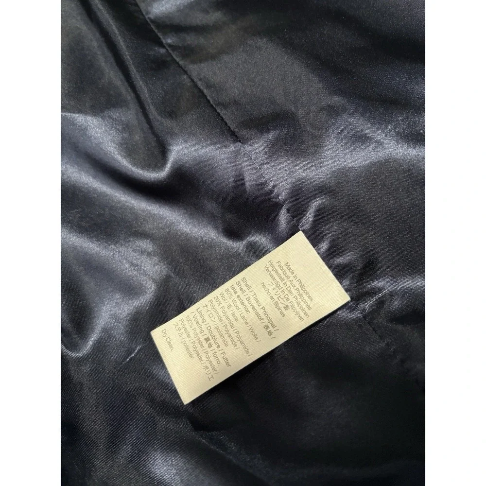 J Crew Nello Gori Women's Wool Black Peacoat Jacket Size 4 Zip Button - Picture 9 of 9